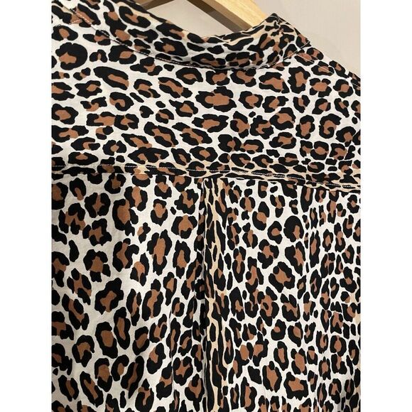 Maison Scotch & Soda Blouse Animal Print Women's Long Sleeve Top Button Sz Small - Picture 5 of 8